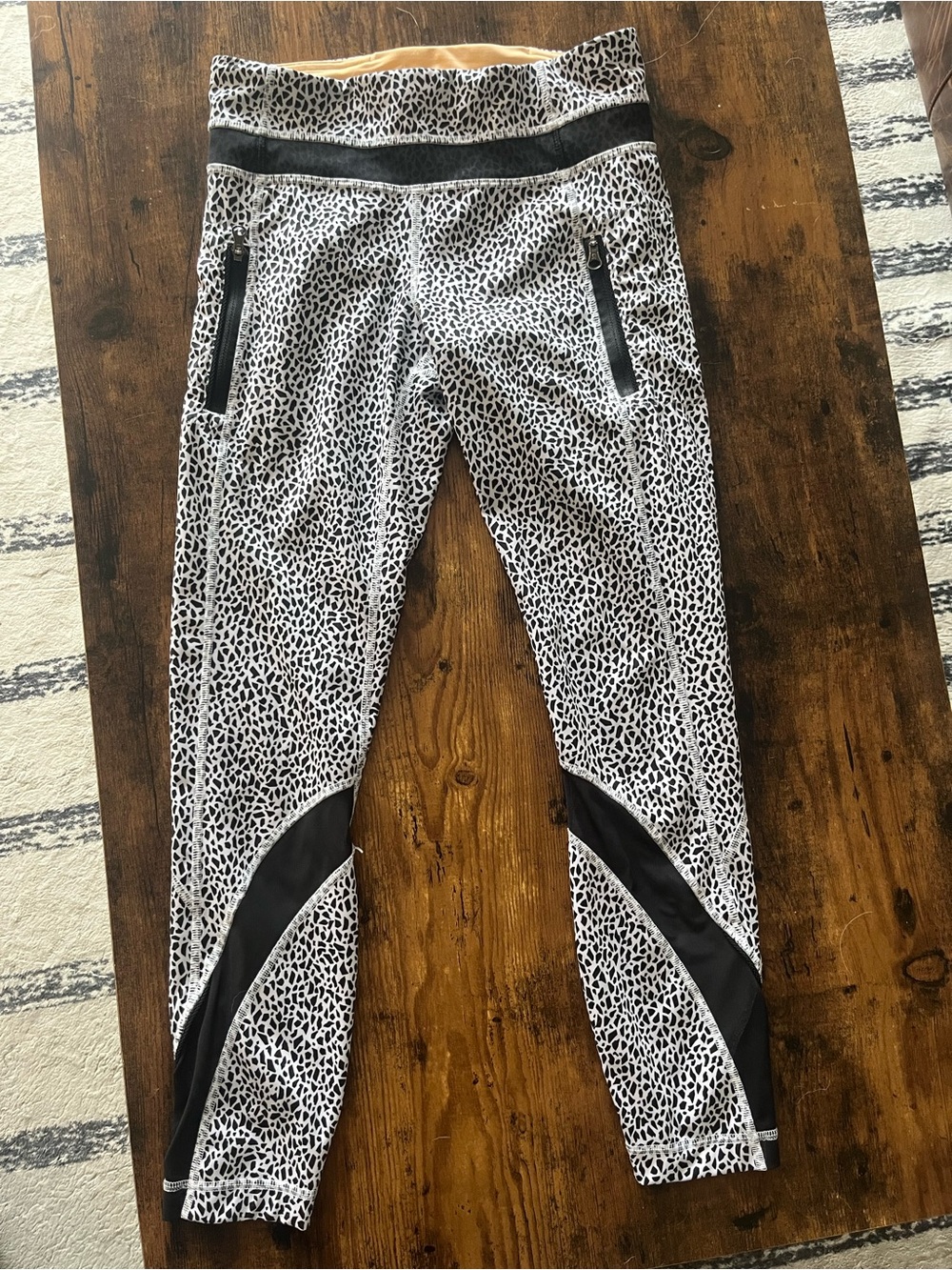 lululemon athletica Black and White Leopard Print Leggings